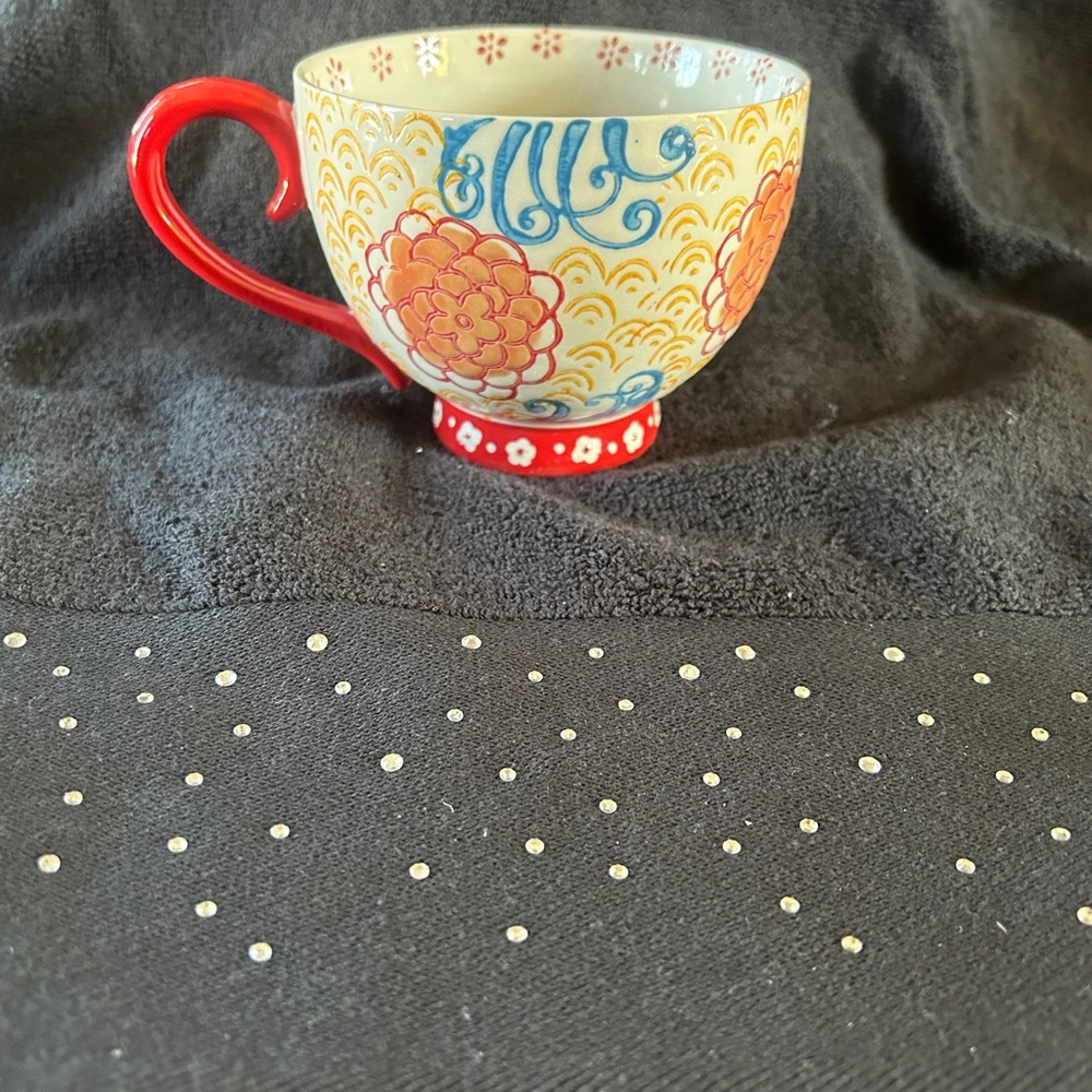 Barista Dutch Wax floral owl mug